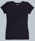 Uldundertrøje med korte ærmer "Marie" i 100% Woolmark uld, fås i råhvid og sort.
