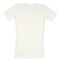 Uld T-shirt "Cecilie" med korte ærmer og blonder. Varm og behagelig i 100% uld, fås i Sort og Råhvid.