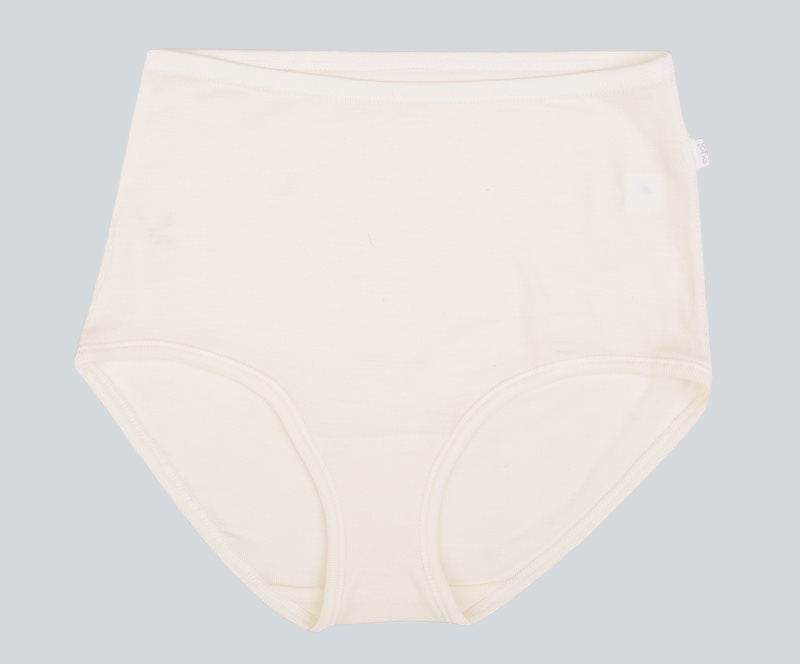 Uldunderbukser "Marie" af 100% Woolmark uld, fås i sort og råhvid. Varm, åndbar og isolerende.