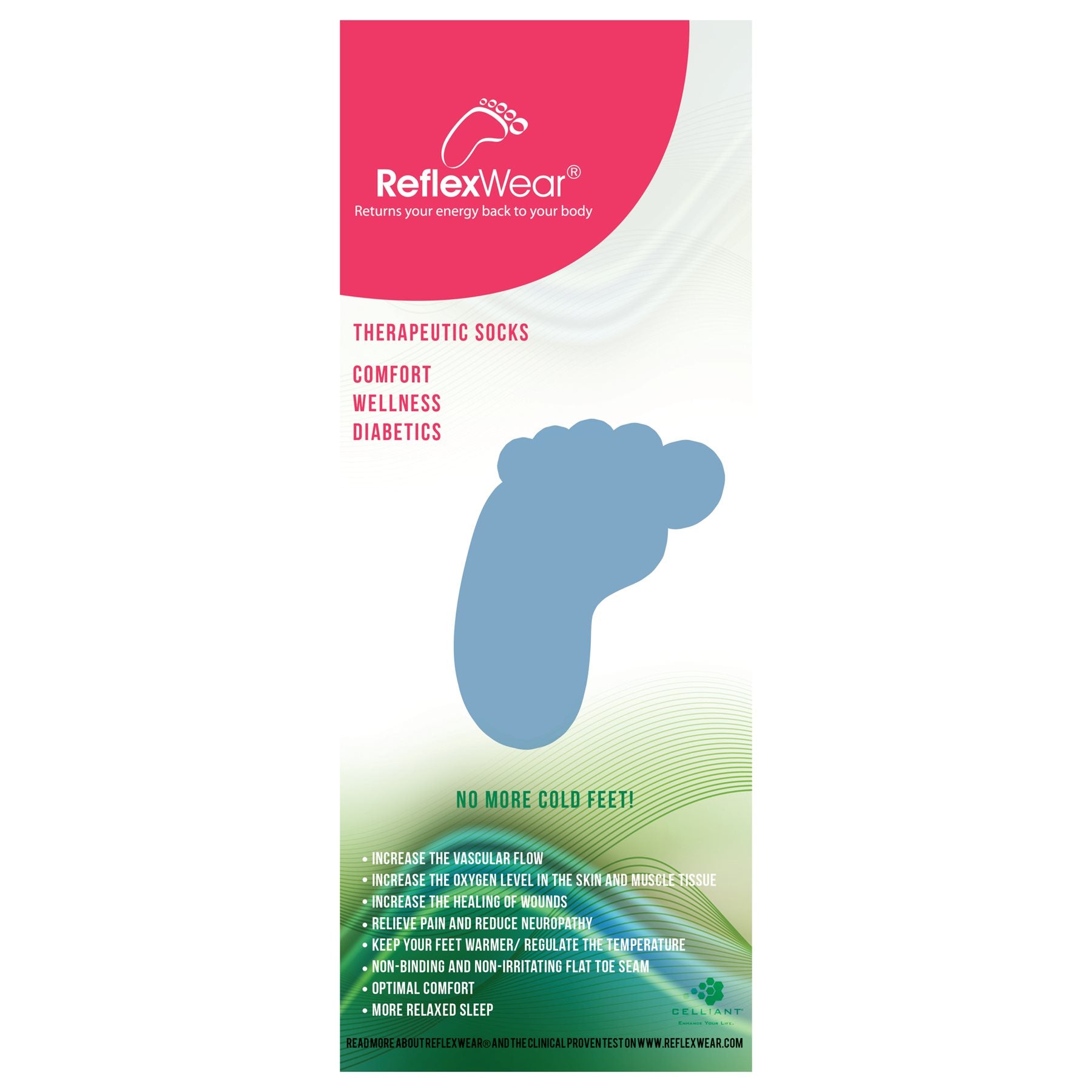Reflexwear strømper i natur og sort med blid kompression for øget blodcirkulation.