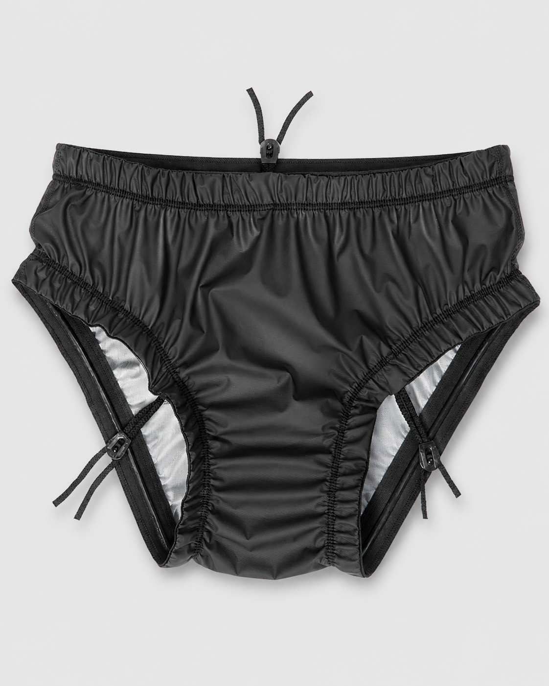 Inkontinens badeshorts til mænd, med lækagebarriere og indsyede inderbukser af polyester.