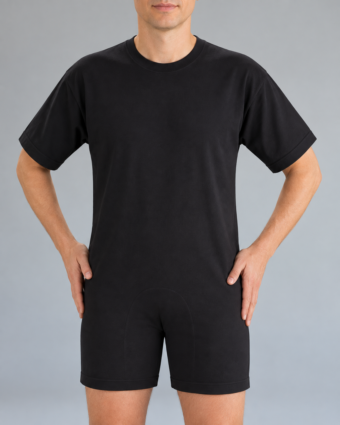 Bodystocking til voksne med korte ben, korte ærmer