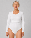 Bodystocking med åbning til sonde i bordeaux, grøn, hvid, koboltblå og sort.