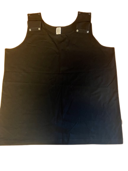 Undertrøje med trykknapper i begge skulderstropper, Sort, 4XL