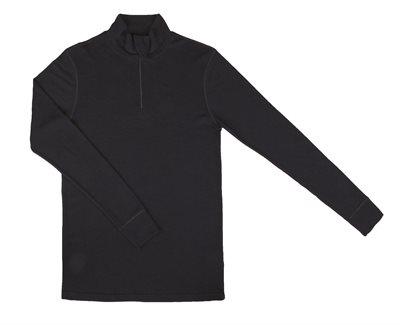 Uldbluse m. lange ærmer, lille krave og lynlås "Christopher". Til mænd