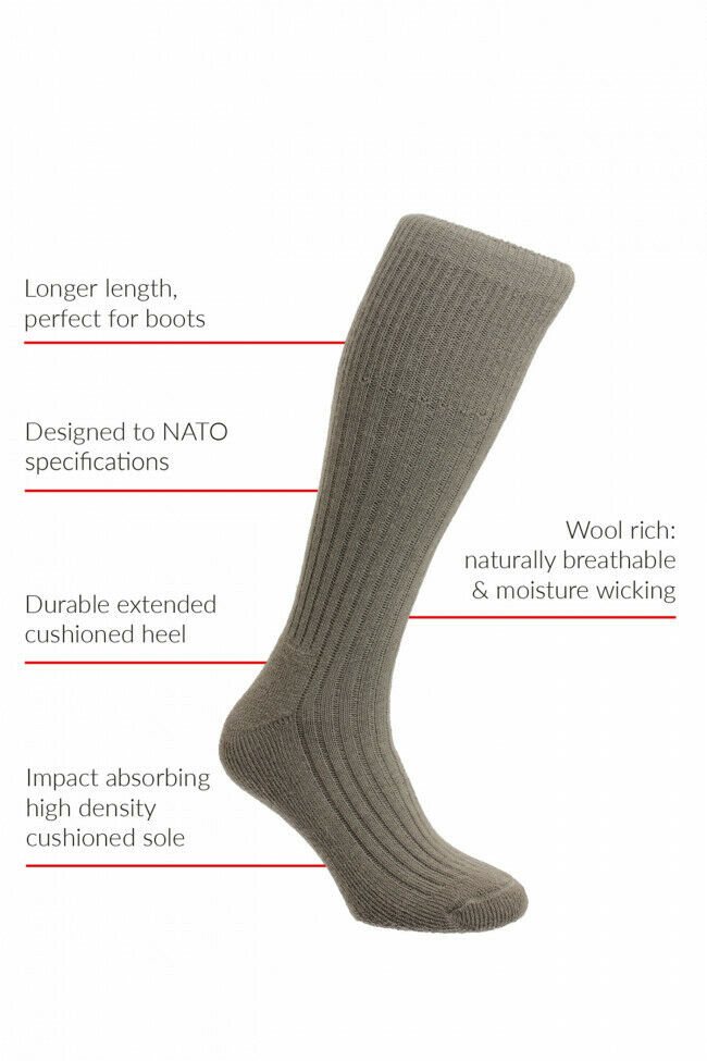 faktor modnes bølge HJ Hall Commando sokker - Outdoor knæstrømper i Merino uld
